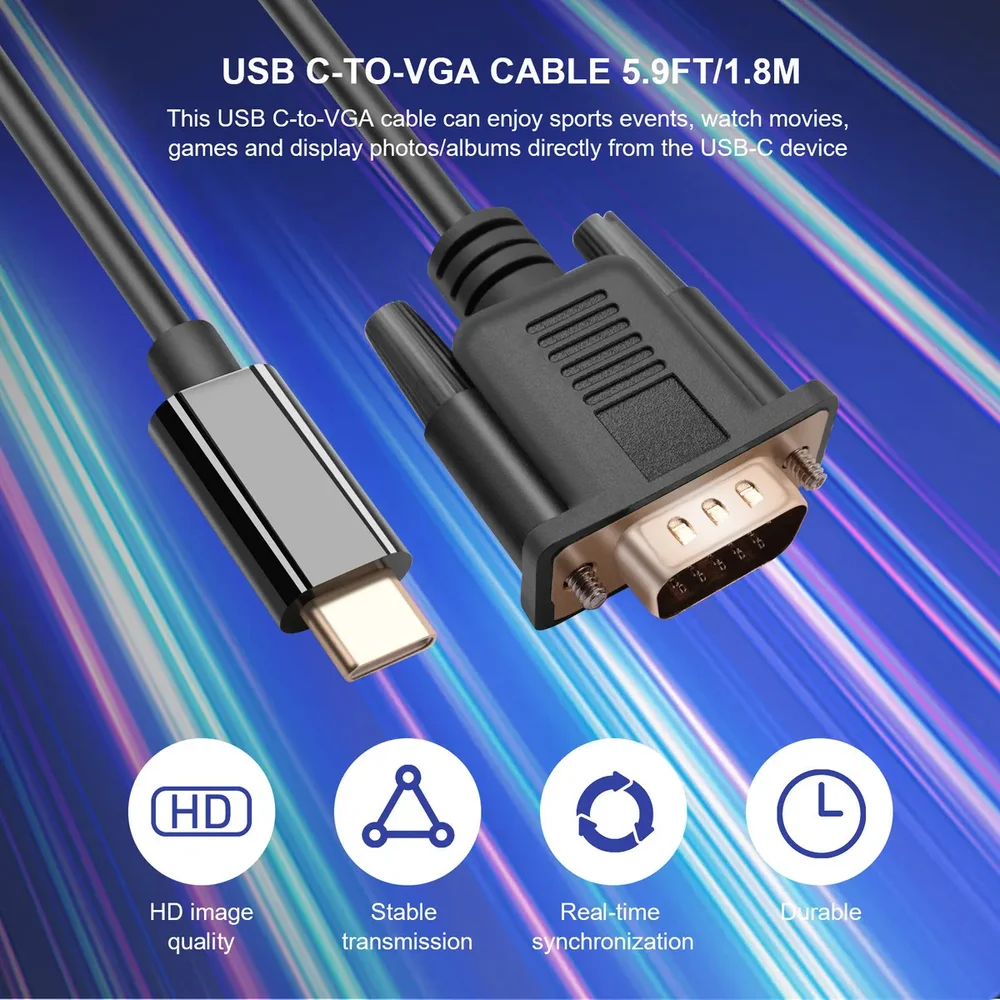 Imagem 4 de 4 do produto Cabo Usb-c Macho X Vga Macho De 2 Metros.