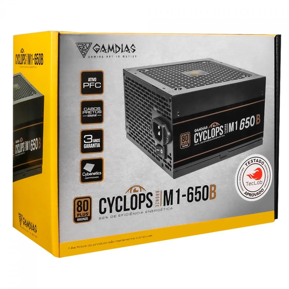 Fonte De Alimentação Gamdias Cyclops M1 650w 80plus