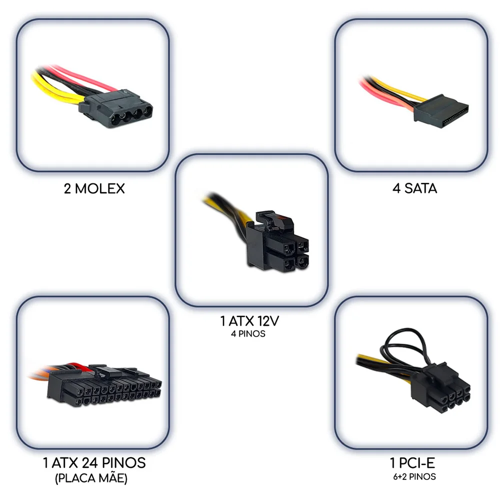 Imagem 5 de 5 do produto Fonte 500w Tronos, Atx, Bivolt Manual, Preto - Trs/5330-b