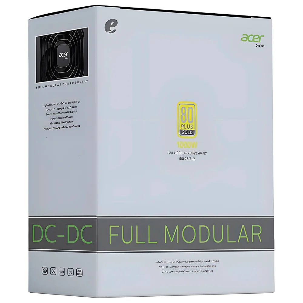 Imagem 2 de 5 do produto Fonte De Alimentação Acer Atx 1000w Ac1000 80+gold