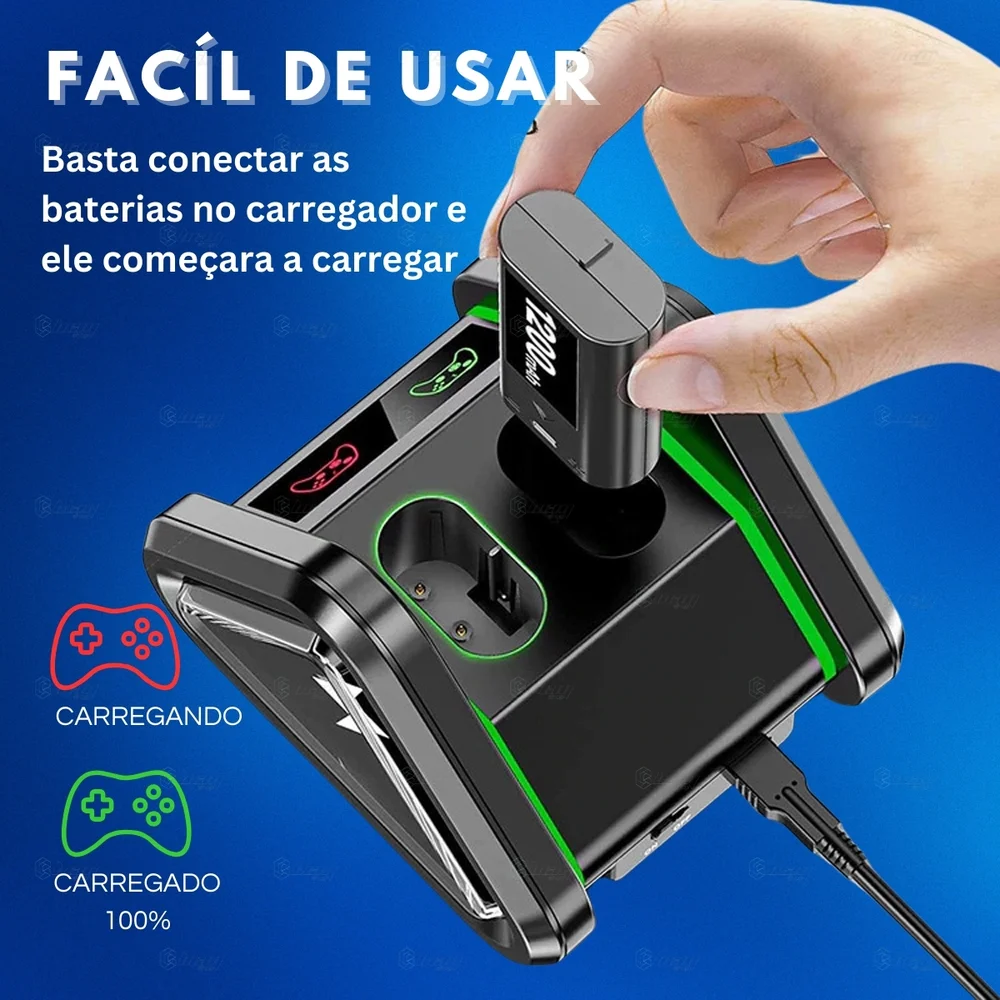 Imagem 2 de 5 do produto Base Carregador Dock Controle XBOX Series S/x + 2 Baterias