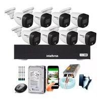 Kit 8 Cameras Seguranca Intelbras Full Color Vhd 1120b Dvr 8ch Full C/ Hd 500gb