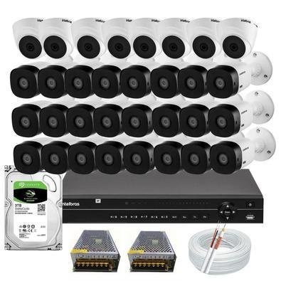 Kit 32 Câmeras Intelbras Dvr 32 Canais Mhdx 1232 Com Hd 3TB
