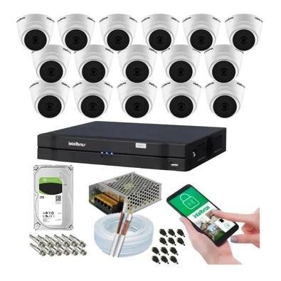 Kit 16 Câmeras Intelbras Dome Multi Hd 1120d Dvr 16 Canais C/ Hd 2tb