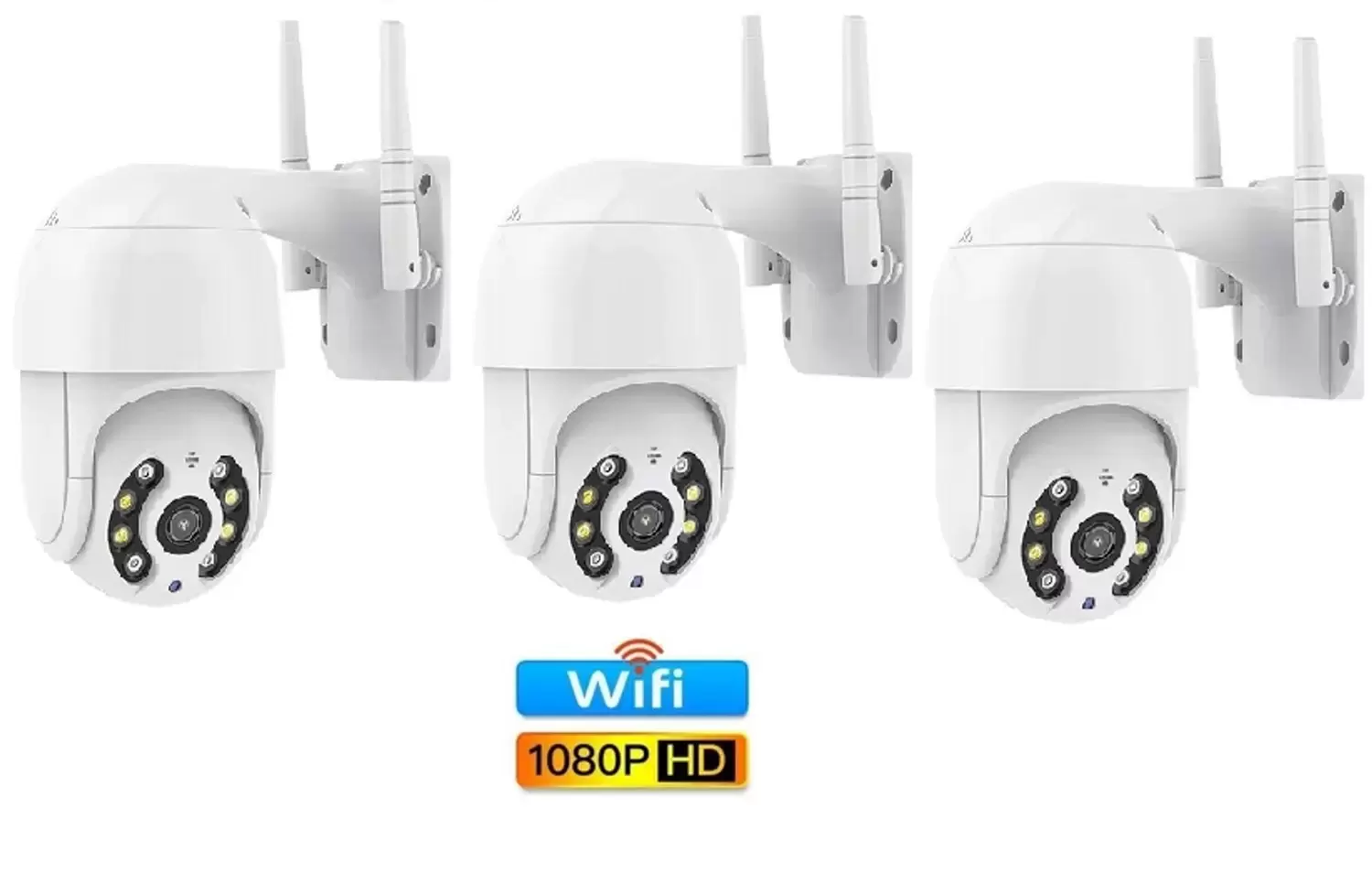 Kit 3 Câmera Ip Externa Speed Dome Wifi Auto Tracking Ip66 Ptz