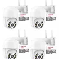 It 4 Câmeras De Segurança Externa Ip Wi-fi Motorizada Full Hd A Prova D'água + 4 Cartões 128gb