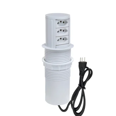 Torre Multiplug Automático 3 Tom 10a + Carregamento Indução Cor:branco.