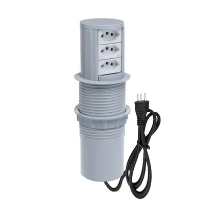 Torre Multiplug Automático 3 Tom 20a + Carregamento Indução Cor:cinza.