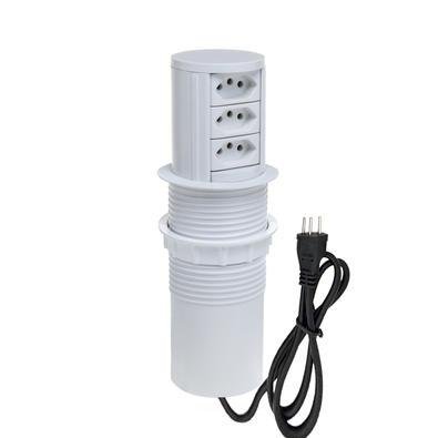Torre Multiplug Automático 3 Tom 20a + Carregamento Indução Cor:branco