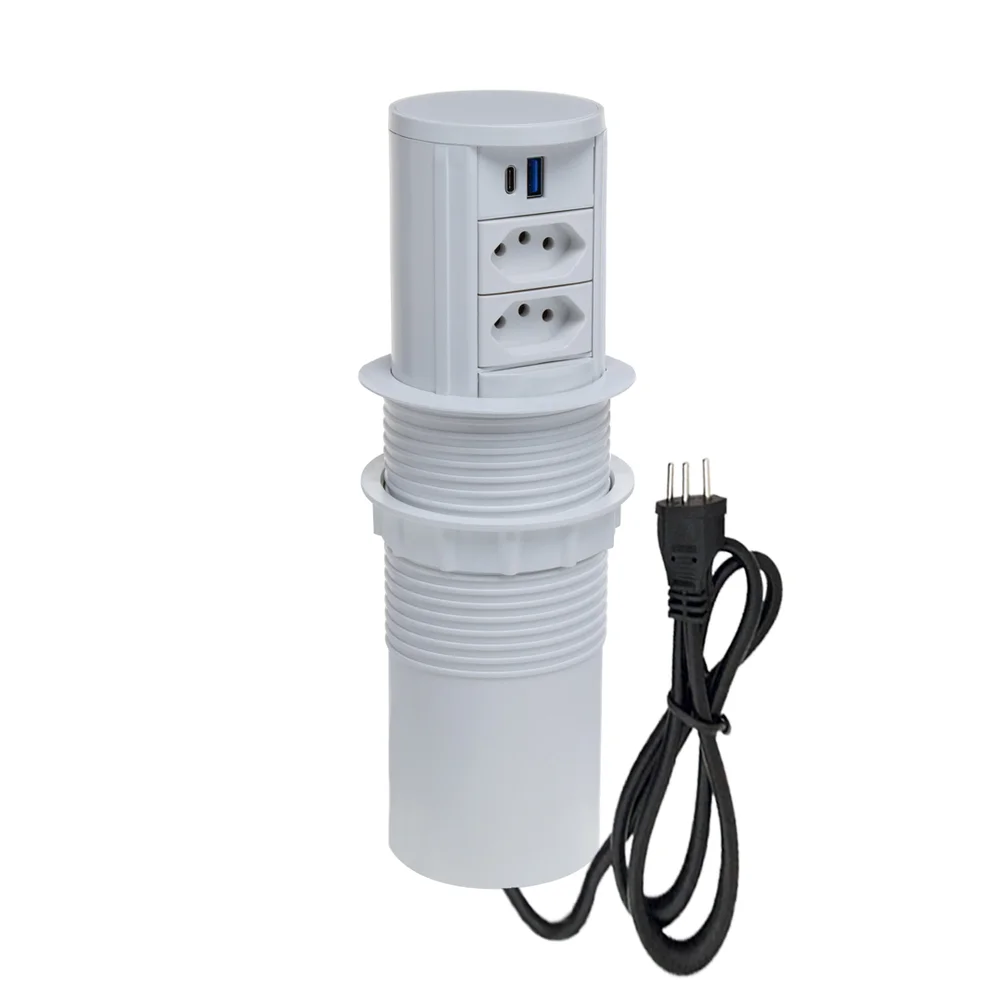 Torre Multiplug Automático 2 Tom 10a + 2usb (a+c) + Indução Cor:branco Torre Multiplug Automático 2 Tom 10a + 2usb (a+c) + Indução Cor:branco