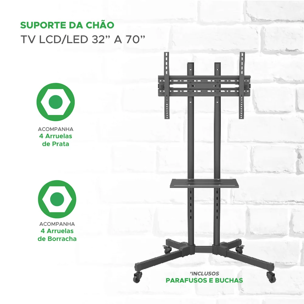 Imagem 4 de 5 do produto Suporte De Chão Pedestal Para Tvs De 32'' A 70'' "
