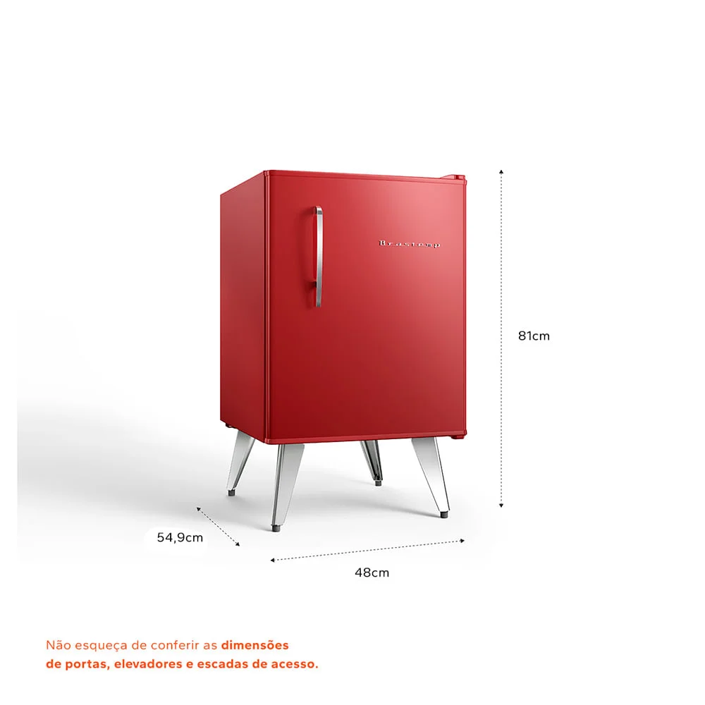 Imagem 2 de 5 do produto Frigobar Brastemp Retrô 76 Litros Classic Red - Bra08hv - 110.