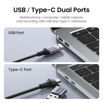 Placa De Captura De Vídeo Ugreen 4k HDMI Para Usb Tipo-c Placa De Vídeo - 4k60hz