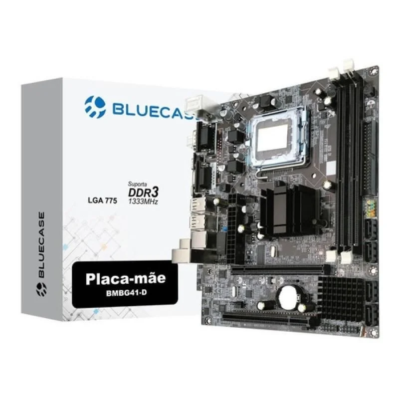 Imagem 2 de 2 do produto Placa Mãe 775 Bluecase Bmbg41-a2v Svr Ddr3 Oem Com Caixa Parda