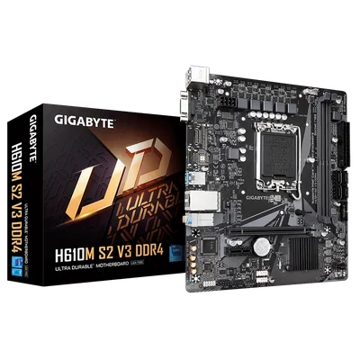 Placa Mae Gigabyte Intel LGA 1700 Ddr4 Micro Atx - H610m S2 V3 Ddr4 1.0
