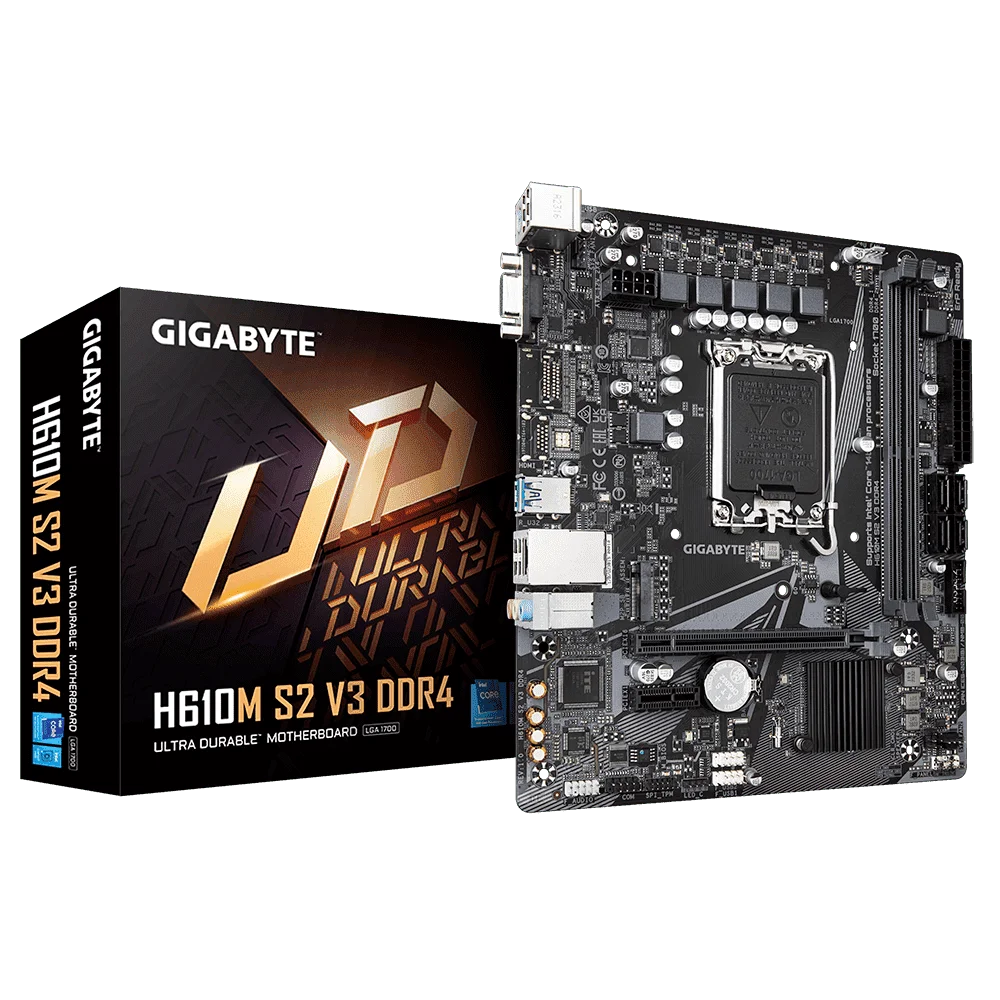 Placa Mae Gigabyte Intel LGA 1700 Ddr4 Micro Atx - H610m S2 V3 Ddr4 1.0 4