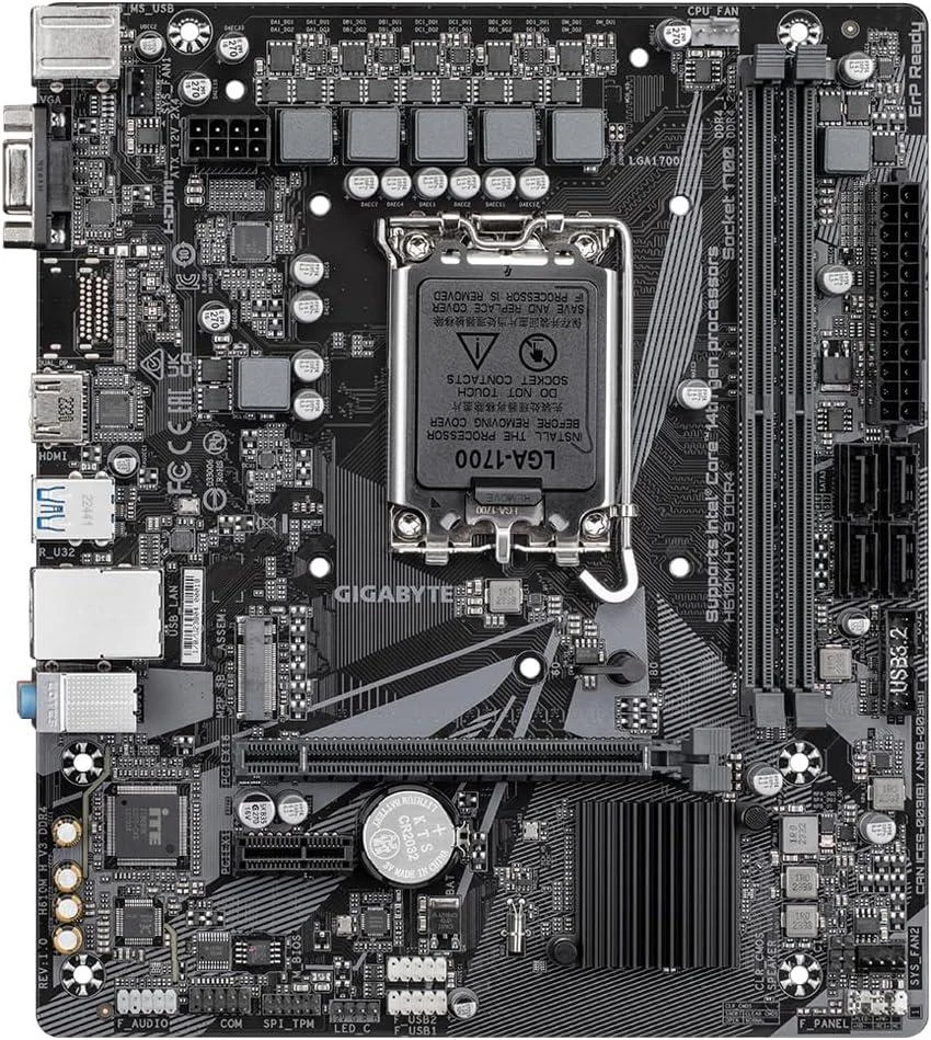 Placa Mae Gigabyte Intel LGA 1700 Ddr4 Micro Atx - H610m S2 V3 Ddr4 1.0 6