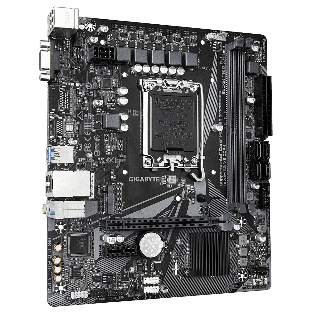 Placa Mae Gigabyte Intel LGA 1700 Ddr4 Micro Atx - H610m S2 V3 Ddr4 1.0 8