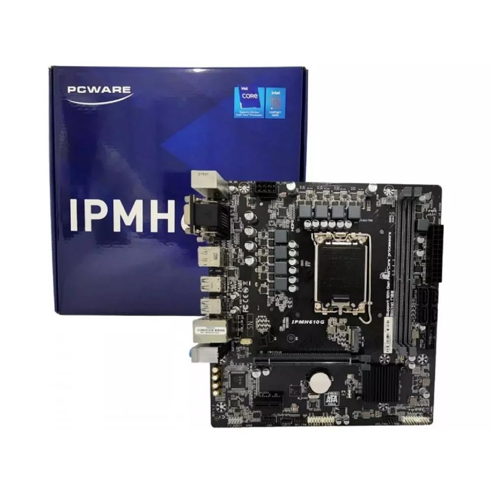 Placa Mãe PCware Ipmh610g, Chipset H610, Intel LGA  1700, Matx, Ddr4 4