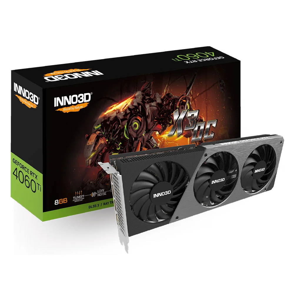 Placa De Vídeo Rtx4060ti 8gb X3 Oc Gddr6 Inno3d - N406t3-08d6x-171153l