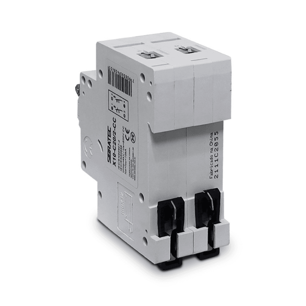 Imagem 4 de 5 do produto Disjuntor Mini Din Fotovoltaico 800vcc | BiPolegadasar X10 20a | Ruptura 10ka