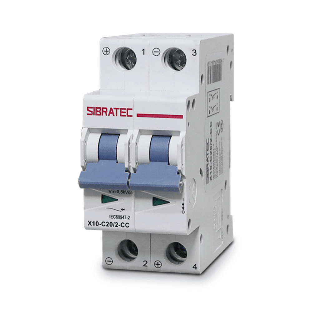 Imagem 5 de 5 do produto Disjuntor Mini Din Fotovoltaico 800vcc | BiPolegadasar X10 20a | Ruptura 10ka