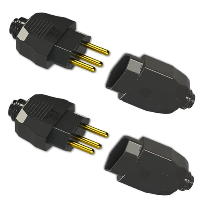 Kit Conjunto Fêmea + Macho 2p+t 10a 250vca Preto 50 Pares.