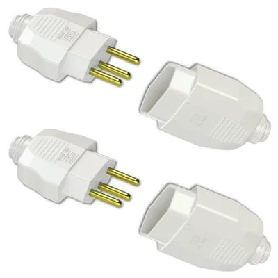 Kit Conjunto Fêmea + Macho 2p+t 10a 250vca Branco 5 Pares.