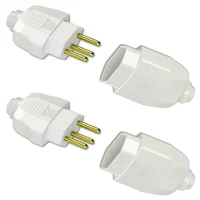Kit Conjunto Fêmea + Macho 2p+t 10a 250vca Branco 5 Pares.
