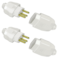 Kit Conjunto Fêmea + Macho 2p+t 10a 250vca Branco 10 Pares