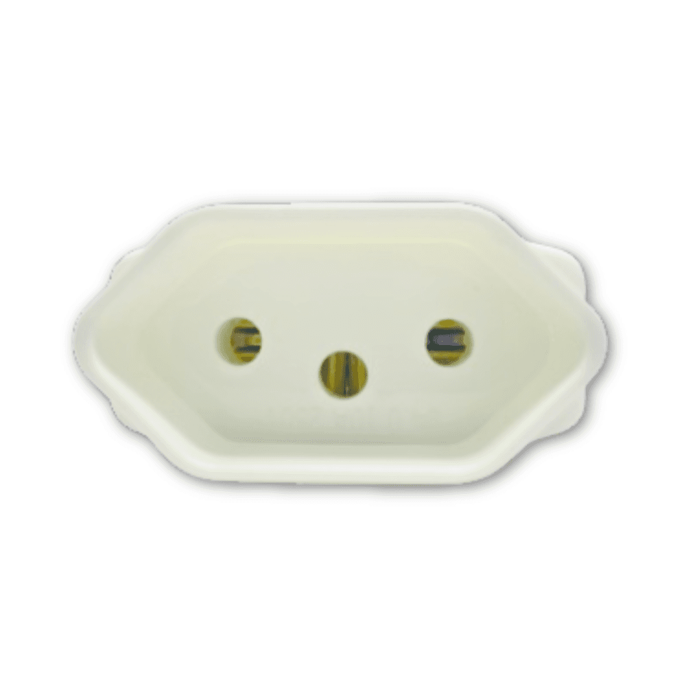 Imagem 4 de 5 do produto Kit Plugue Fêmea 2p+t 20a 250vca Branco 4 Peças