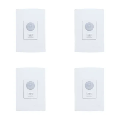 Kit Sensor De Presença | Embutir Com Chave | Lente 180º | 6 Funções | Qi6mb 4 Pçs.