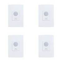Kit Sensor De Presença | Embutir Com Chave | Lente 180º | 6 Funções | Qi6mb 4 Pçs.