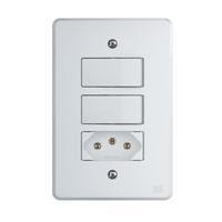 Conjunto Interruptor 4x2 | 2 Teclas Simples 10a + 1 Tomada 10a 250v