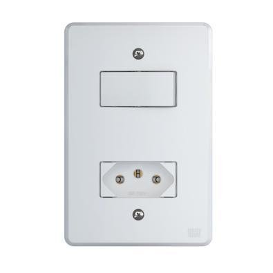 Conjunto Interruptor 4x2 | 1 Tecla Simples 10a + 1 Tomada 10a 250v
