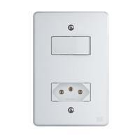 Conjunto Interruptor 4x2 | 1 Tecla Simples 10a + 1 Tomada 10a 250v