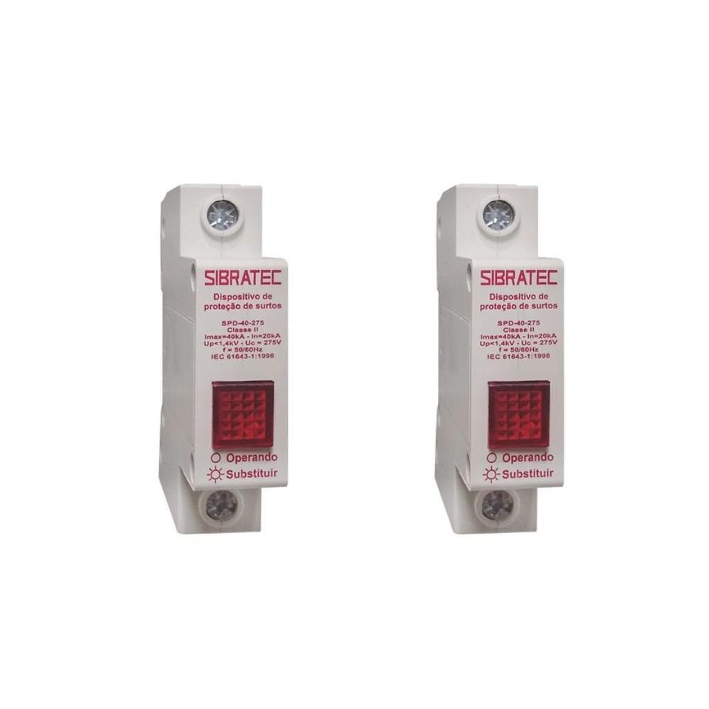 Kit Dps Protetor De Surto MonoPolegadasar | 20-40ka 275v | Classe Ii 2 Pçs Kit Dps Protetor De Surto MonoPolegadasar | 20-40ka 275v | Classe Ii 2 Pçs