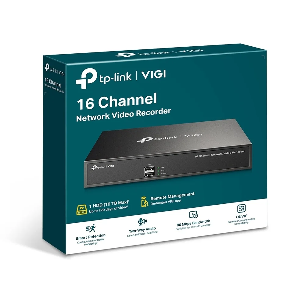Nvr Gravador De Vídeo Tp-link Em Rede Vigi 16 Canais - Nvr1016h