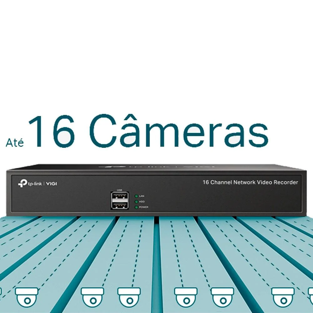 Nvr Gravador De Vídeo Tp-link Em Rede Vigi 16 Canais - Nvr1016h