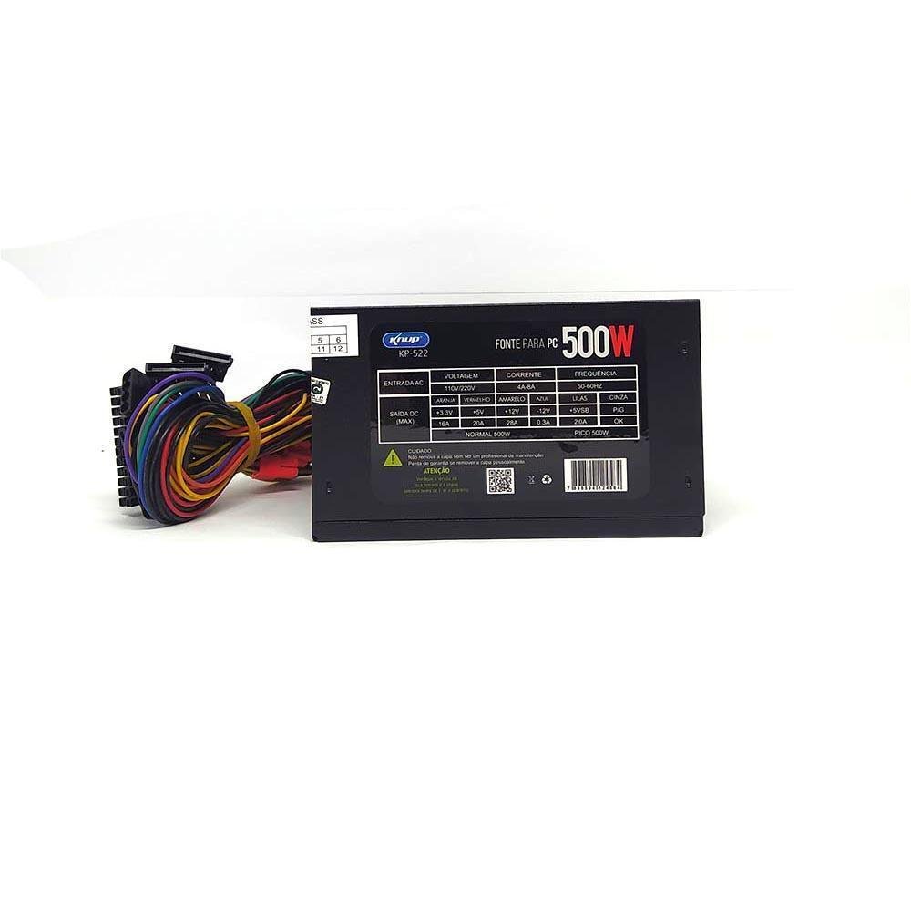 Fonte Real 500w Knup Kp-522