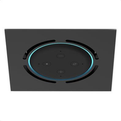Suporte Quadrado De Embutir Teto Para Alexa Echo Dot 3 Cor Preto