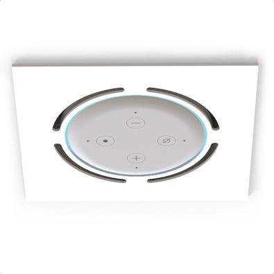 Suporte Quadrado De Embutir Teto Para Alexa Echo Dot 3 Cor Branco