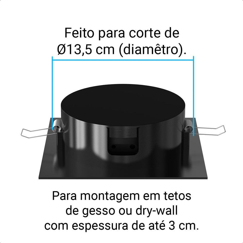 Imagem 2 de 5 do produto Suporte Quadrado De Embutir Teto Para Alexa Echo Dot 3 Cor Branco