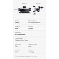 Suporte Do Telefone Para Carro Ugreen Clipe De Ventilação De Ar Estilo Gancho