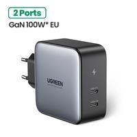 Carregador Usb 100w Ugreen Para Macbook Tablet Carregamento Rápido Ue 100w 2 Portas