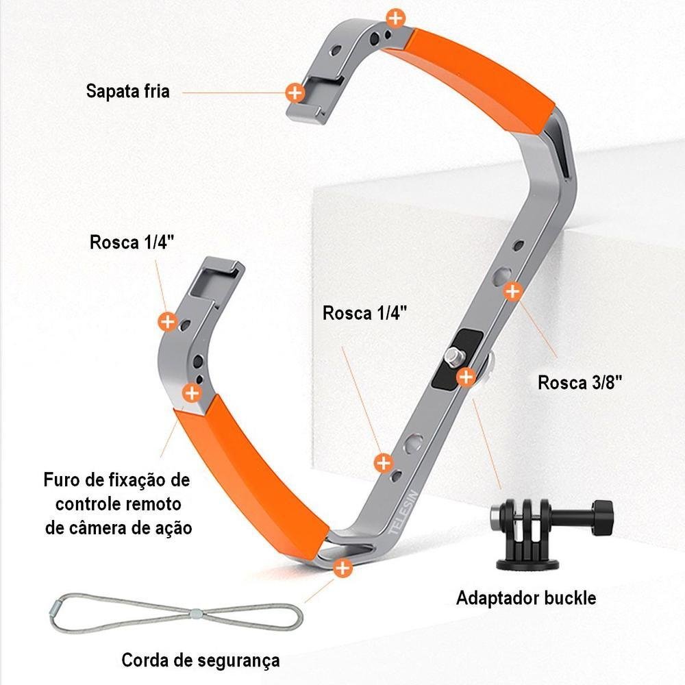 Suporte Estabilizador Para Câmeras Gopro E Similares - Telesin Suporte Estabilizador Para Câmeras Gopro E Similares - Telesin
