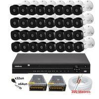 Kit Cftv 32 Câmeras Intelbras Dvr 32 Canais Mhdx 1232 S/hd