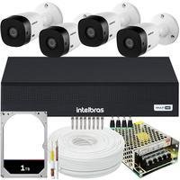 Kit Cftv 4 Cameras Full Hd Vhl 1220 Dvr Intelbras 1004-c 1TB