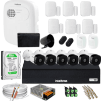 Kit Cftv 6 Câmeras Intelbras E Alarme Residencial 8 Sensores