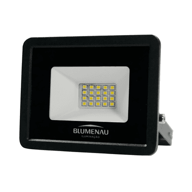 Refletor Blumenau De Led Slim 20w Preto Bivolt 6500k Luz Fria